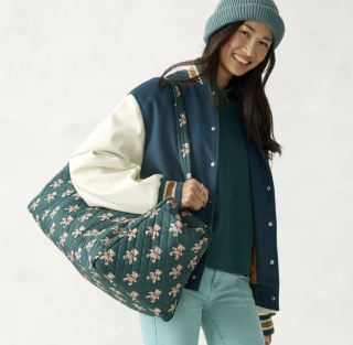 Vera Bradley quilted duffel bag with teddy bears