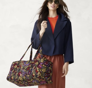 Floral Vera Bradley quilted duffel bag