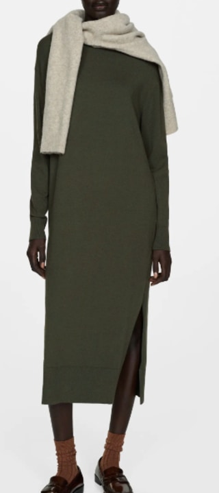 Mock Neck Long Sleeve Sweater Dress