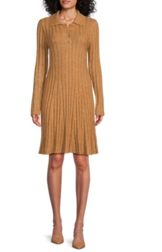 Saks Fifth Avenue Ribbed A-line Polo Dress