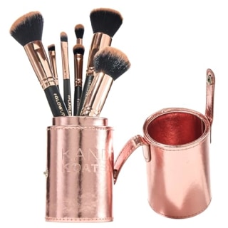 Makeup Brushes Set with Faux Leather Travel Case 