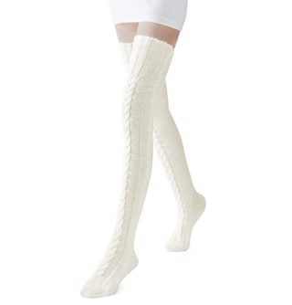 Over the Knee Cable Knit Boot Socks