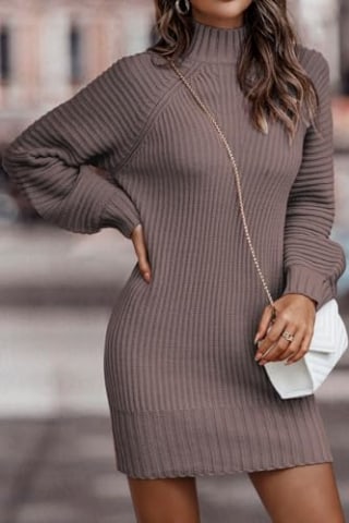 Women's Mock Turtleneck Sweater Dress 