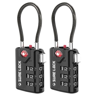 SURE LOCK TSA Compatible Travel Luggage Locks - 2 pack