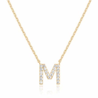 Plated Cubic Zirconia Initial Necklace