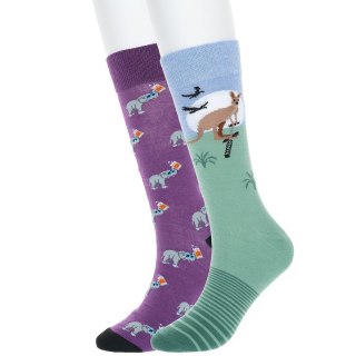 Men's Novelty Crew Socks (Set of 2 Pairs)