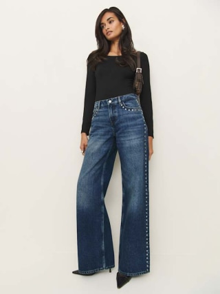 Reformation Cary Low-Rise Slouchy Wide-Leg Jeans