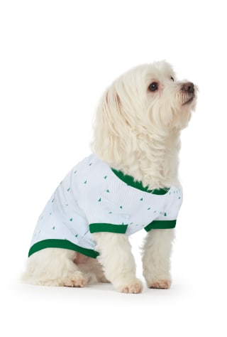 Holiday Trees Stretch Jersey Dog Pajama