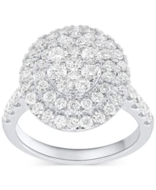 Halo cluster ring with lab-grown diamonds (2 ct. tw)