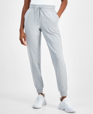 Casual fleece jogging pants with ribbed cuffs for women