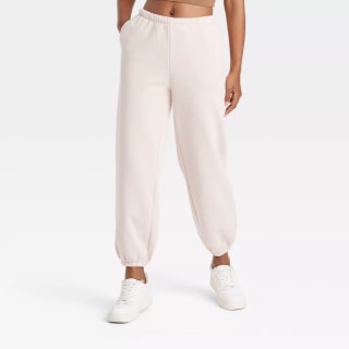  Fleece Mid-Rise Cinched Jogger Sweatpants
