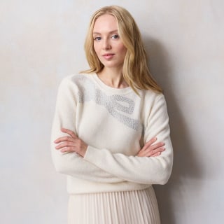 LC Lauren Conrad Rhinestone Bow Sweater