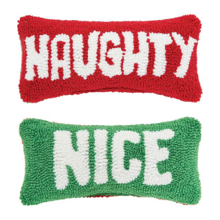 C&F Home Naughty/Nice Reversible Christmas Throw Pillow