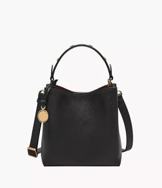 Jessie Leather Small Bucket Crossbody Bag
