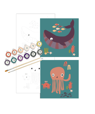 Ocean Animals Paint by Number Kit