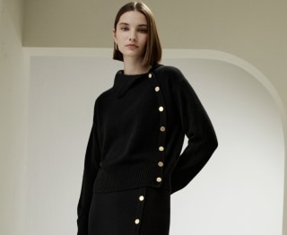 Lilysilk Cashmere Sweater with Side Buttons