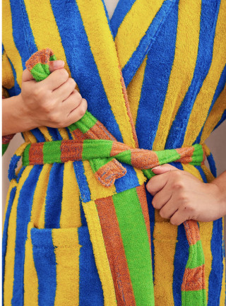 Dusen Dusen Reef Stripe Bathrobe