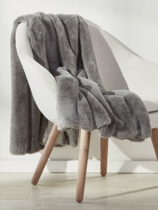 Sheared Stripe Faux Fur Throw Blanket