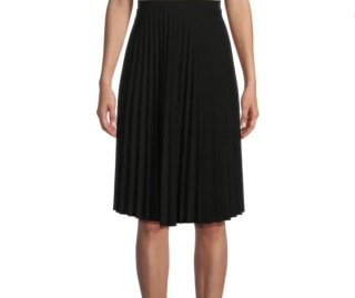 Accordion Pleated Knee Length Skirt