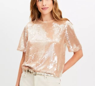 Petite Sequin Tee