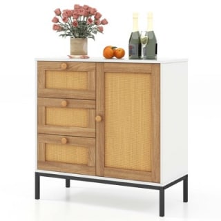 Rattan Buffet Sideboard Storage Cabinet