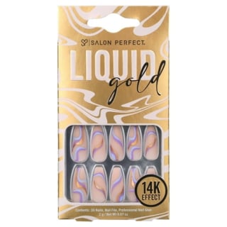 Liquid Gold Purple Swirl Press-On Nails