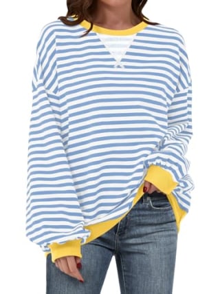 Women Striped Oversized Sweatshirt