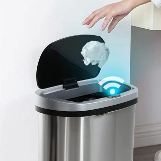 Stainless steel touchless trash can
