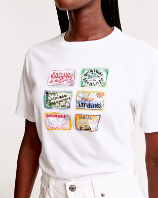Abercrombie Short-Sleeve Sardines Graphic Relaxed Tee