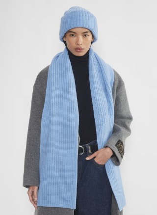 Merino Wool Rib Narrow Scarf