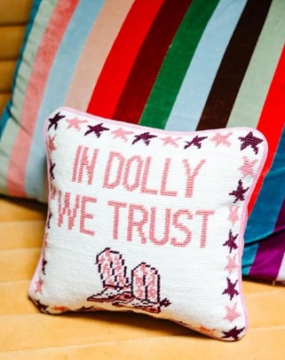 "In Dolly We Trust" Throw Pillow