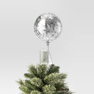 Mirrored Ball Christmas Tree Topper Silver