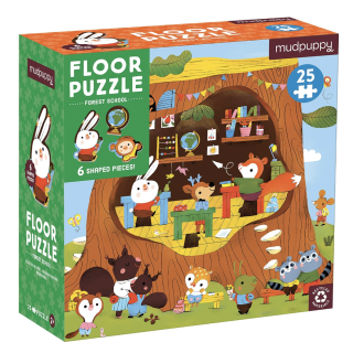 Forest School 25-Piece Floor Puzzle with Shaped Pieces