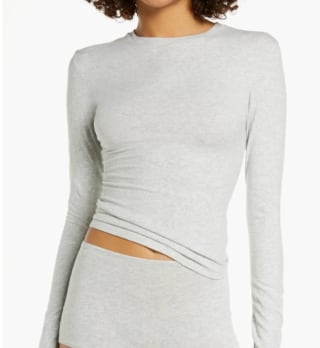 SKIMS Stretch Cotton Jersey Long-Sleeve Shirt