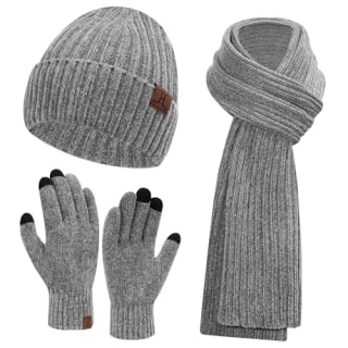 Winter Knit Hat, Gloves, Scarf