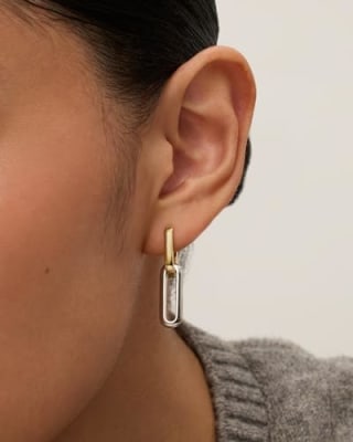 Pavoi 14K Two-Toned Convertible Link Earrings