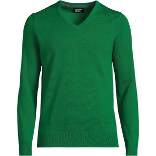 Men's Fine Gauge Cotton V Neck Sweater