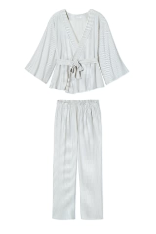 Lake Pajama DreamModal Kimono Pajama Set in Fog