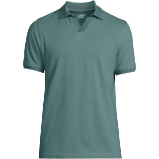 Men's Short Sleeve Textured Johnny Collar Polo