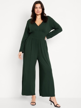 Waist-Defined V-Neck Jumpsuit