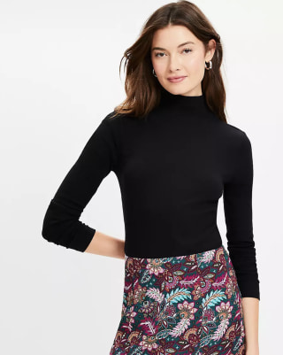 Loft Ribbed Mock Neck Top