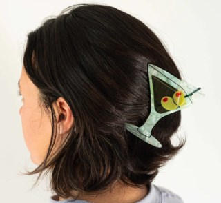 Large Martini Hair Claw Clip