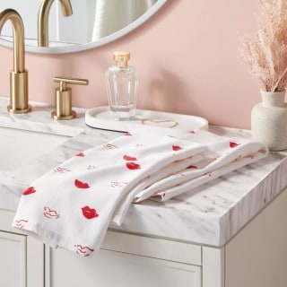 Valentine's Day Red Lips Hand Towels (Set of 2)