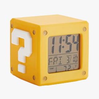 Super Mario Question Mark Block Light-Up Alarm Clock