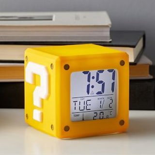Super Mario Question Mark Block Light-Up Alarm Clock