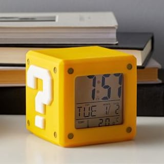Super Mario Question Mark Block Light-Up Alarm Clock