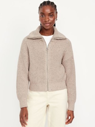 Ribbed Full-Zip Cardigan