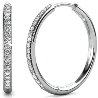 Cate & Chloe Bianca 18k White Gold Hoop Earrings