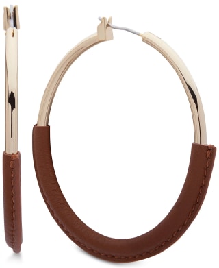 Leather Wrap Hoop Earrings