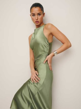 Reformation Casette Silk Dress